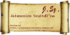 Jelencsics Szultána névjegykártya